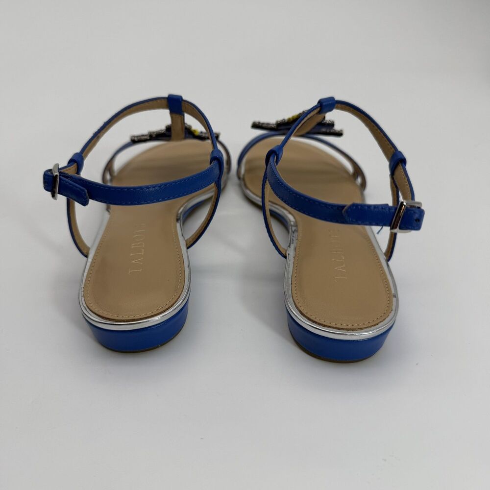 Talbots Beaded Anchor Flat Ankle Strap Sandals Nautical Tropical Sz 7 New in Box - Picture 7 of 7